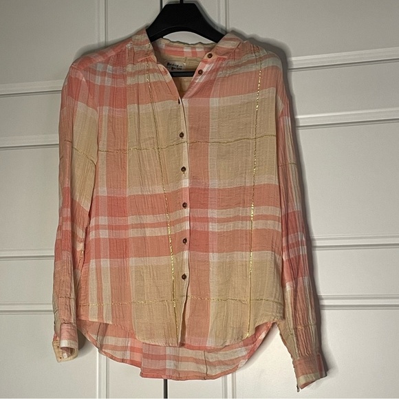 Anthropologie Holding Horses plaid lightweight button up - Picture 2 of 7